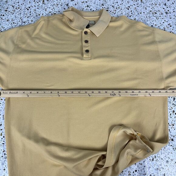 Tommy Bahama Polo Shirt Mens XL Yellow Egg Silk Cotton Short Sleeve Vtg Button - Picture 7 of 8